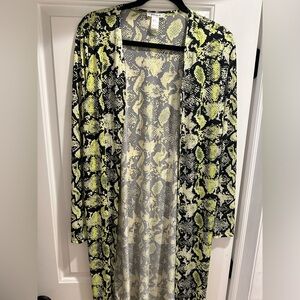 Long Kimono Lime Green Cover Up
